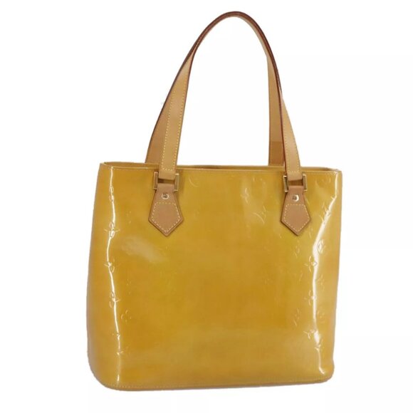 LOUIS VUITTON Monogram Vernis Houston Hand Bag Beige M91004 LV Auth bs21390 - Picture 1 of 16